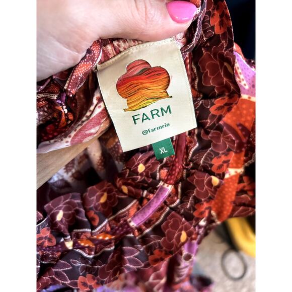 NWOT Farm Rio Sweet Floral Midi Dress In Sweet Floral Lilac Size XL - Picture 4 of 6